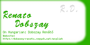renato dobszay business card
